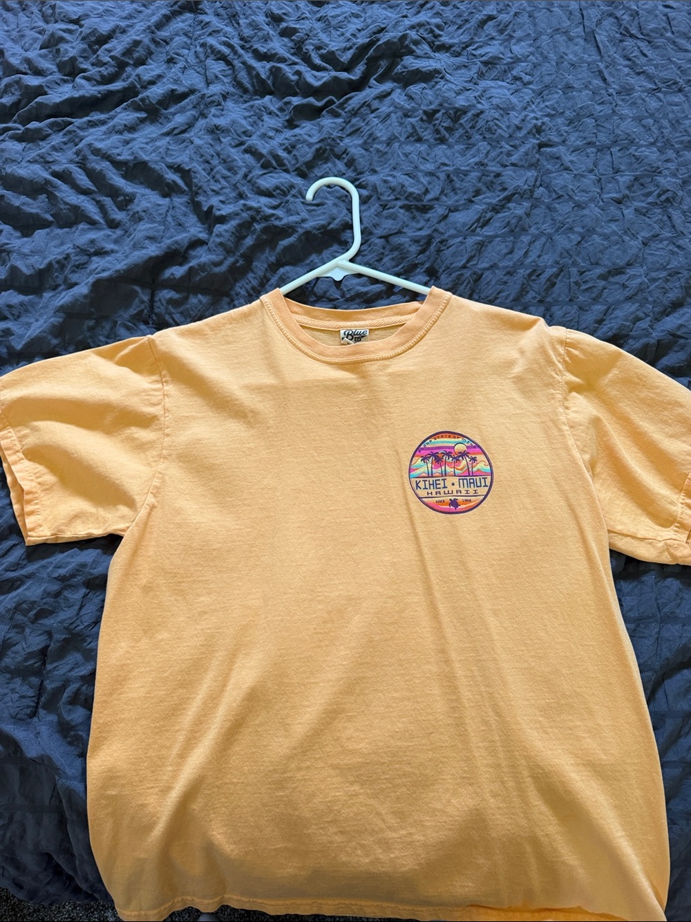 Kids Peach Graphic Tee with Tropical Patch